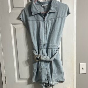 Denim Belted Jumpsuit